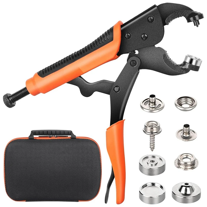 Heavy Duty Snap Fastener Tool Set, Canvas Cover Button Tool Setter, 15Mm Snap Tool With 80 Sets Of Marine Snaps Durable