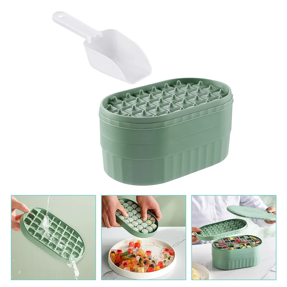 

1Set Multi-Layer Ice Cube Tray Silicone Mold with Lid Non-Stick Ice Cube Maker for Whiskey Iced Coffee Summer Drinks Kitchen