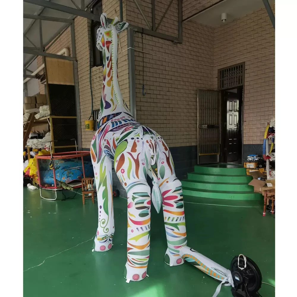 3m/10ft Colorful Inflatable Giraffe Advertising Animal Toy Cartoon For Zoo Outdoor Giant Decoration Circus Event