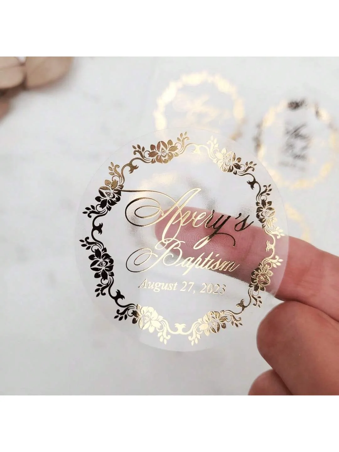 100 قطعة من ملصقات المفضلة للاسم الأول، ملصقات المناولة الأولى، مقاومة للماء 1.5 ~ 3 بوصة ملصقات المناولة المقدسة الأولى