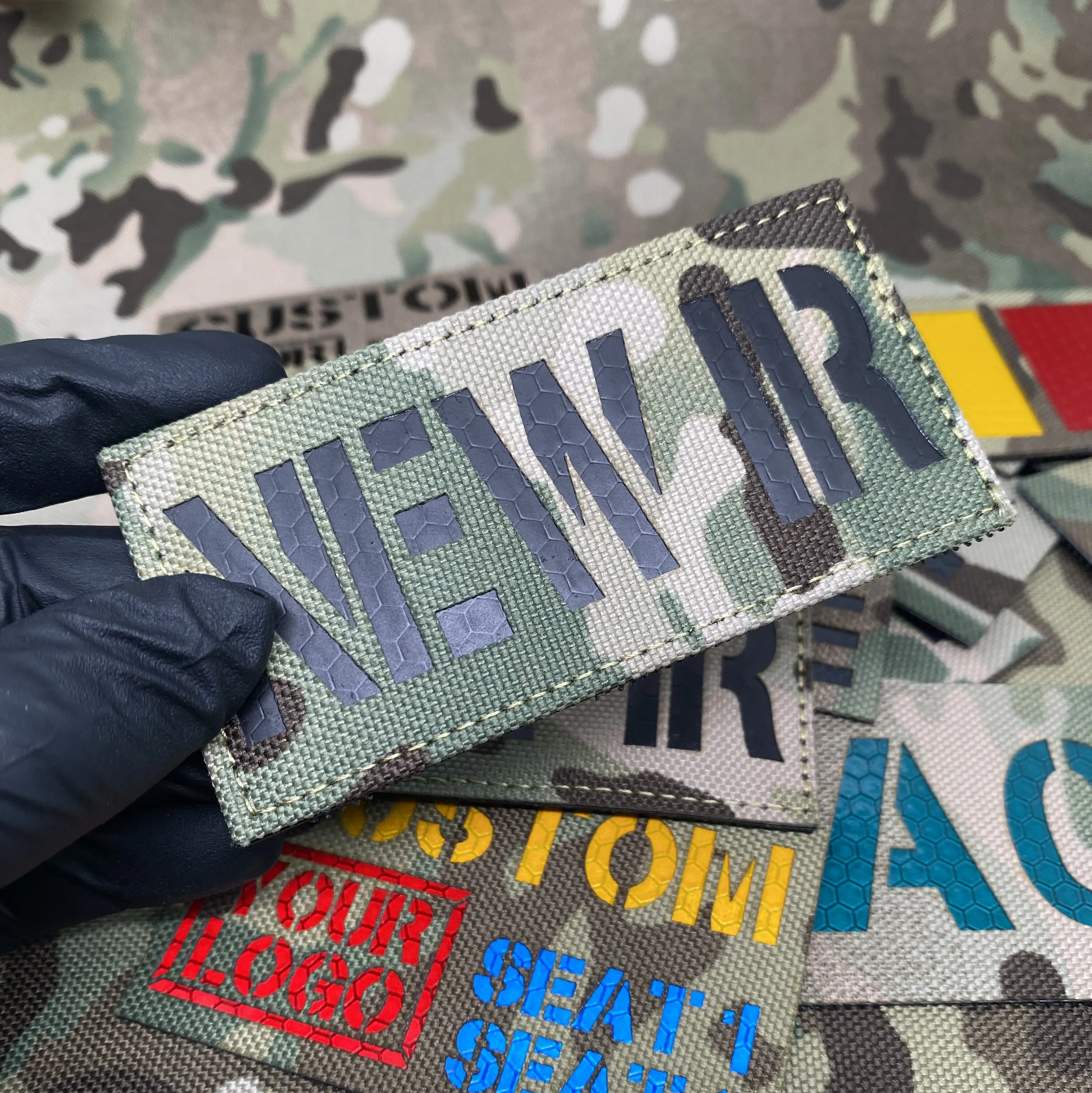 New Style Honeycomb Cellular Grid IR Custom Laser Cut Patch Name Tapes, Radio Call Sign, IFF, Infrared Reflection