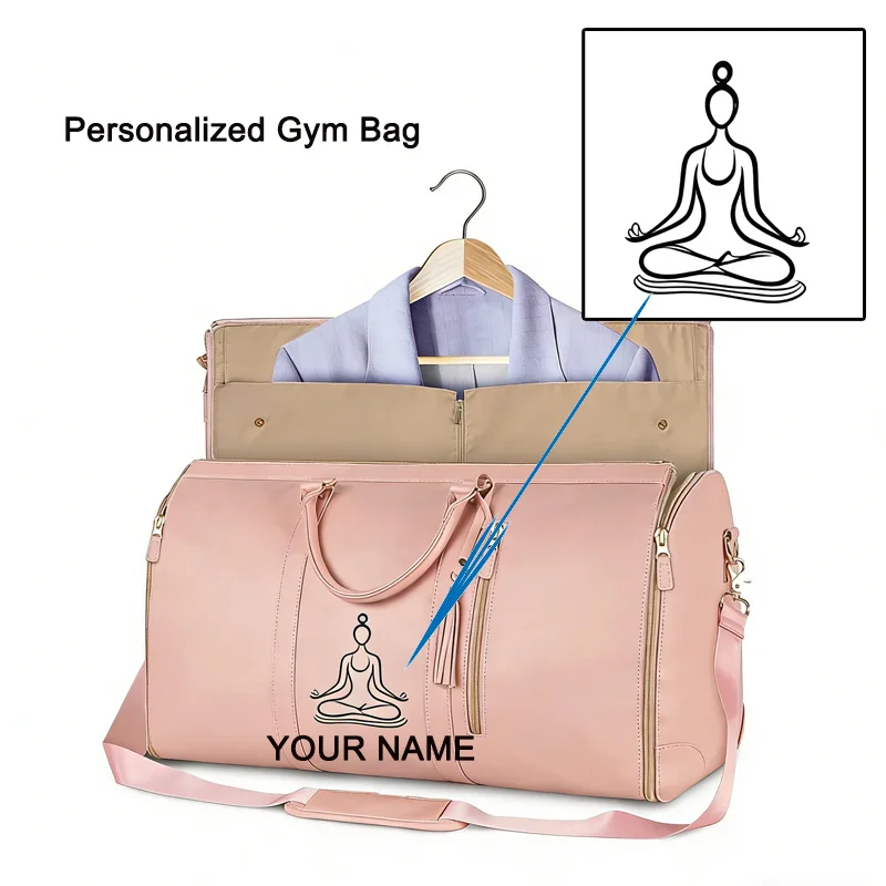 

Персонализированная спортивная сумка для йоги / Сумка для фитнеса и тренировок с индивидуальным логотипом, текстом, изображением, на молнии, женская сумка для фитнеса на заказ