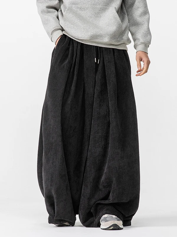New Men's Autumn Fashion Loose Wide Leg Pants Corduroy Casual Straight Leg Trousers plus Size Comfortable All-Match Leisure P...