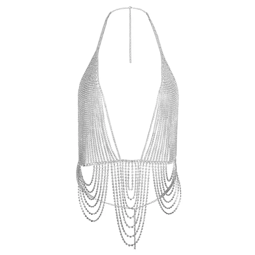 Bikini's met bedels voor Rave, sexy kettingrok en strass diamanten bh, 2025 nieuwe accessoires, sexy, exotische accessoires