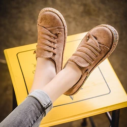 2023 New Spring Women Flats Shoes Loafers Round Toe Wide Shallow Slip-on Casual Lady Flats Shoes Oxford Shoes For Women