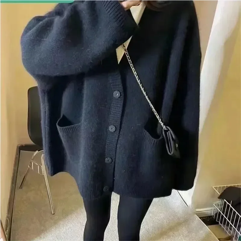 Winter Casual Loose Basic Slim Ins Cardigan Women Autumn New Solid Color Simple Woman Cardigan Knitted Fashion Chicly Tops Women