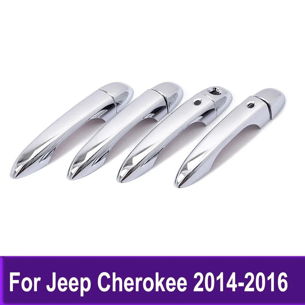

For Jeep Cherokee 2014 2015 2016 Chrome Side Door Handle Cover Trim Sticker Decoration Styling Car Accessories
