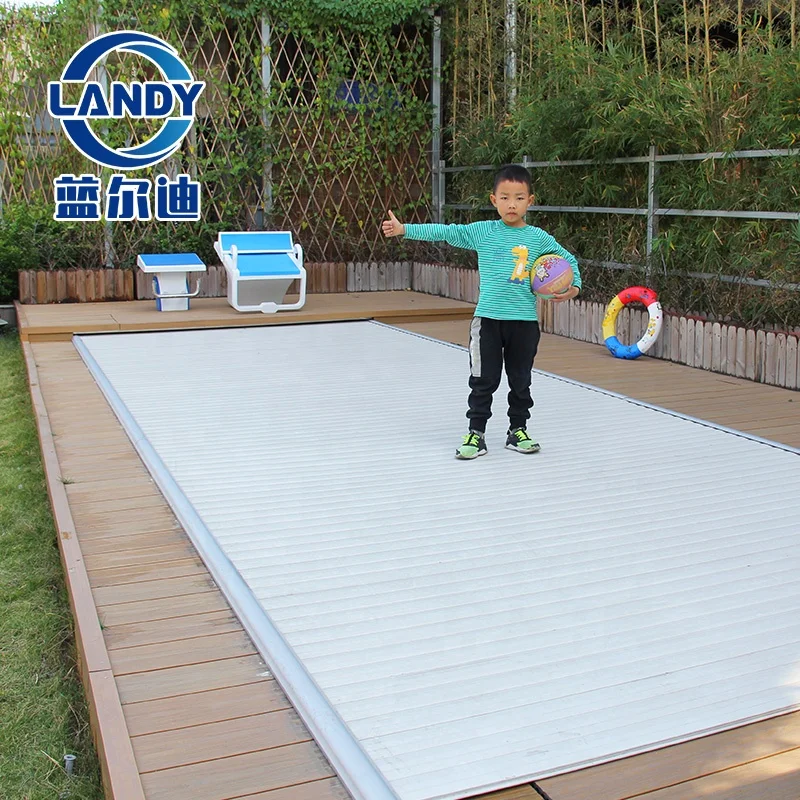 Landy PC Coperture e bobine per piscine elettriche retrattili automatiche per piscine Design a doghe in alluminio per piscine