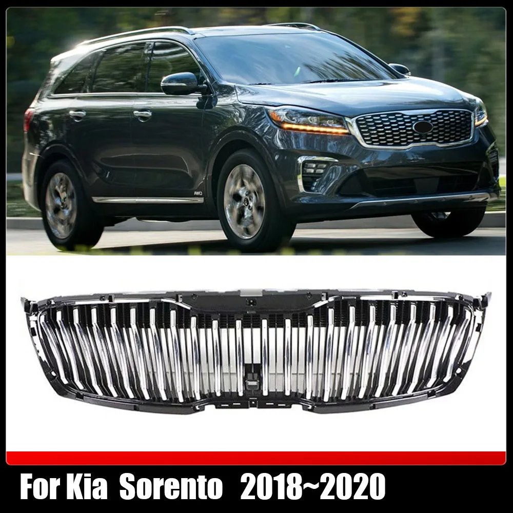 High Quality Refit Front Grille Racing Grill Tuning ABS Radiator Grille Frame Trim Car Styling For Kia Sorento 2018~2020