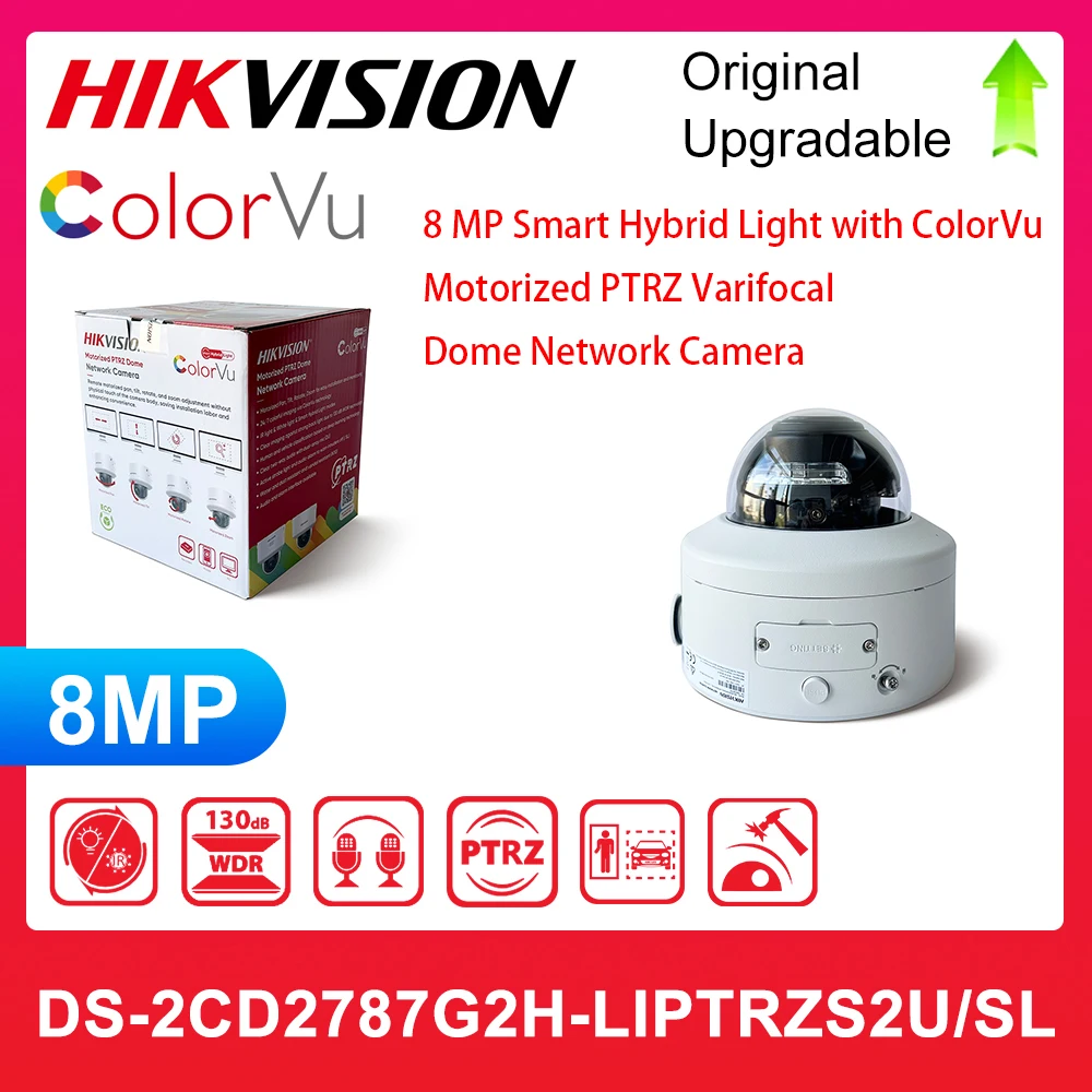 

Оригинальная Hikvision DS-2CD2787G2H-LIPTRZS2U/SL 2,8-12 мм 8MP ColorVu моторизованная PTRZ варифокальная купольная сетевая камера видеонаблюдения