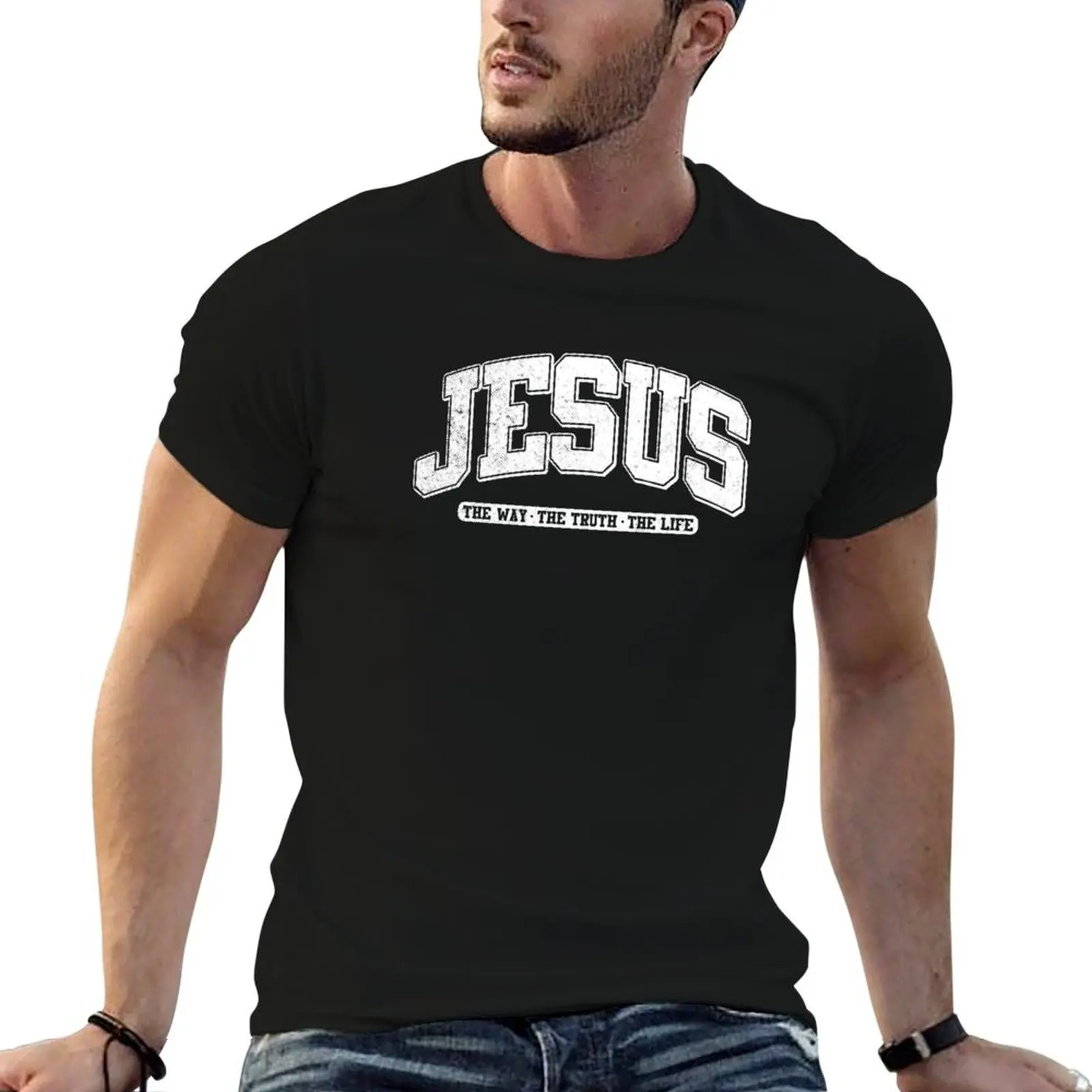 Jésus, la vérité - le chemin - la vie T-shirt basique léger à manches courtes
