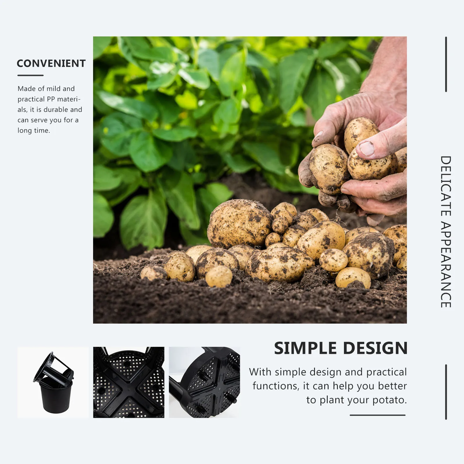 

1Set Sweet Potato Planting Bucket Strong Plastic Growing Box for Home Farm Vegetable Cultivation and Root Development Support