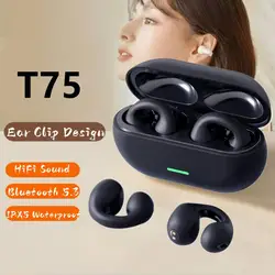 Original T75 Bone Conduction Wireless Bluetooth 5.3 Headphones Sports Earphones HiFi Sound Quality Waterproof TWS Headset