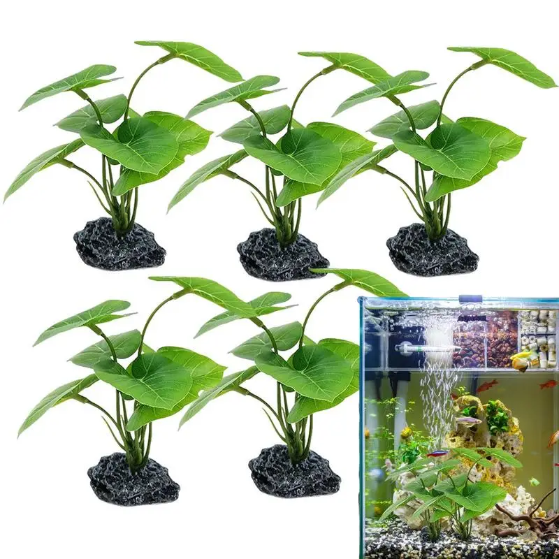 Artificial Seaweed Decor for Aquarium 5PCS Fish Tank Decor Green Plants Terrarium Plants Decorations Supplies Reptile Artificial