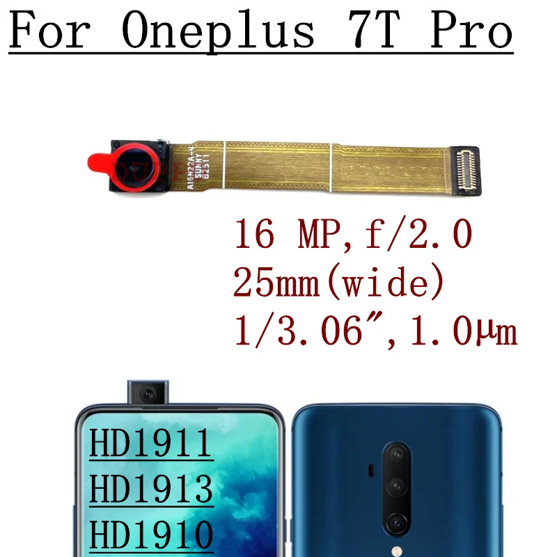 Original Front Rear Camera For OnePlus 7T Pro Selfie Frontal Wide Backside Full Set Camera Module Replacement Spare Parts