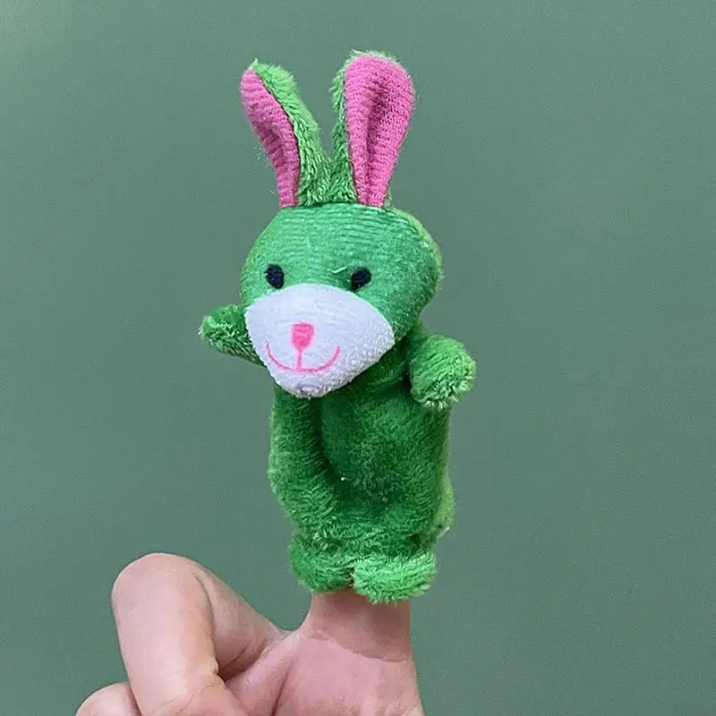 Fingerpuppen für Kleinkinder, gefülltes Häschen-Fingerspielzeug, 5er-Set, Plüsch, niedliche Tierpuppen, Puppe für Kinder, zeigt Spielzeit, Schulen