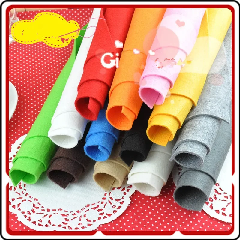 15*15/30*30cm Handmade 2mm Non Woven Felt Fabric Flowers Craft Beauty Toy Dolls Sewing Material Needle Punch Home Decoration