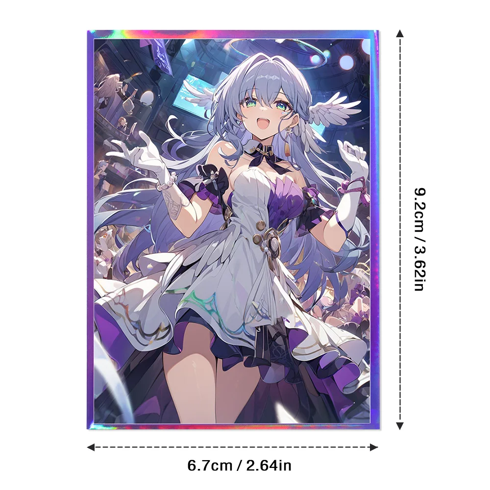 60 PCS High Quality 67x92mm Laser Card Sleeves Protector for PTCG /Game Cards,PP Durable Card Sleeves