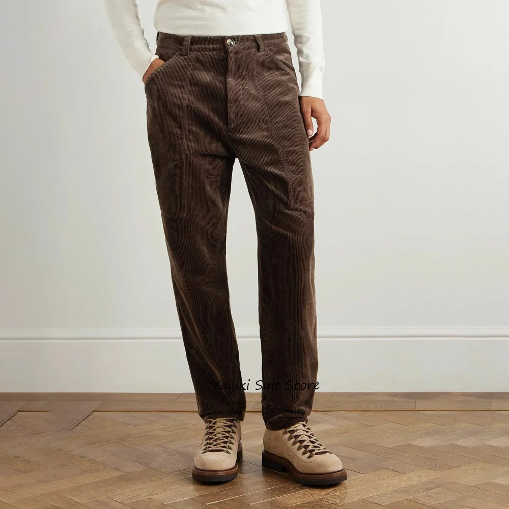 

Брюки для мужчин Брюки Прямые брюки из вельветовой ткани Деловые повседневные классические мужские брюки Рабочая одежда пошив