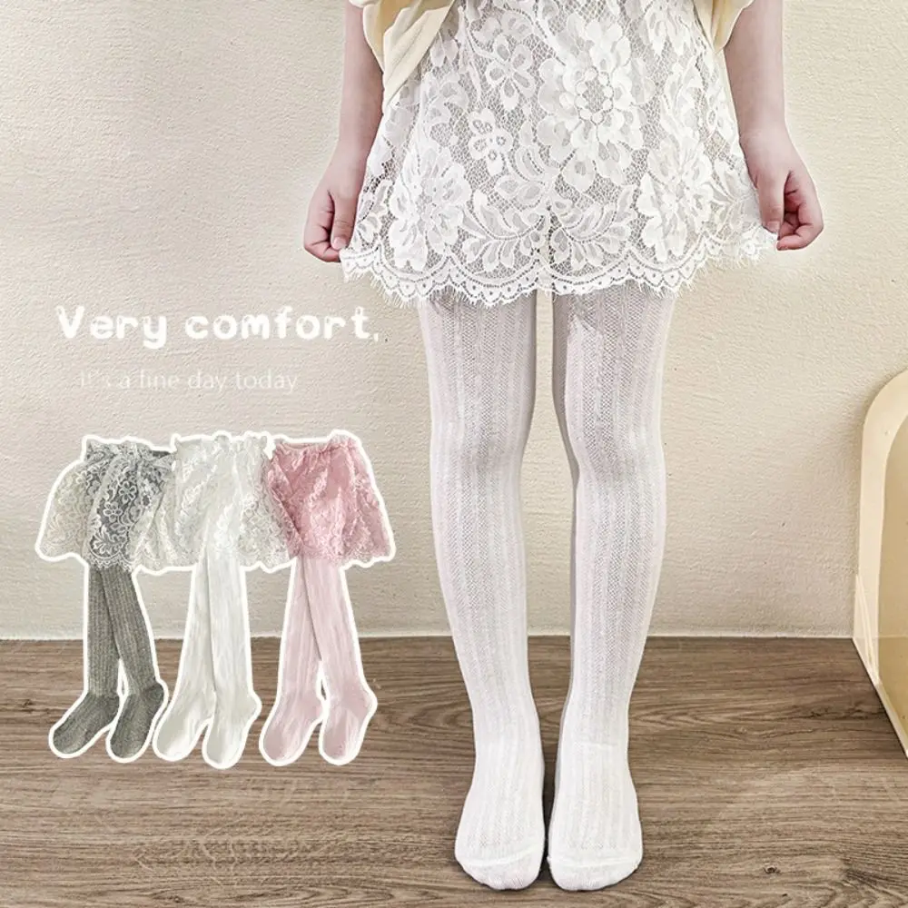 

Cute Baby Girls Lace Tights with Skirt Children Pantyhose Sweet Thin Leggings Summer