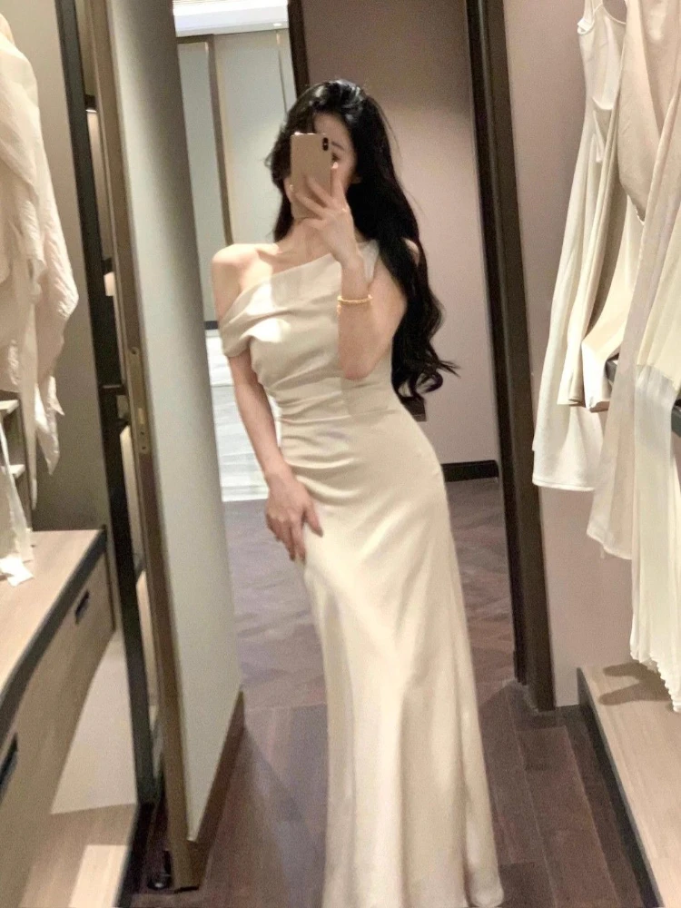 2025 French Elegant Midi Dress Even Party Female Summer Casual One Piece  Dress Korean Fashion Clothing Beach Style 2000s Vintage - AliExpress  200000345