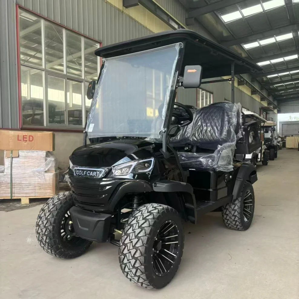 الألواح الشمسية 4 عجلات على الطرق الوعرة عربات غولف مخصصة 72 فولت CE المعتمدة عربة جولف قانونية للشارع ل 4-6 مقاعد #1