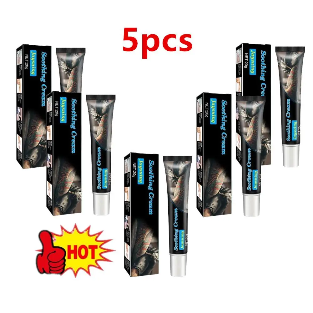 Crema calmante para tatuajes, tatuajes de cejas, Piercing corporal, 5 piezas, 20g