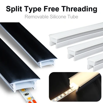 LED Neon Silicagel Afdekbuis Ingebed Teken Siliconengel Flexibel IP67 Waterdicht voor 5050 COB Led Strip Binnen Buiten