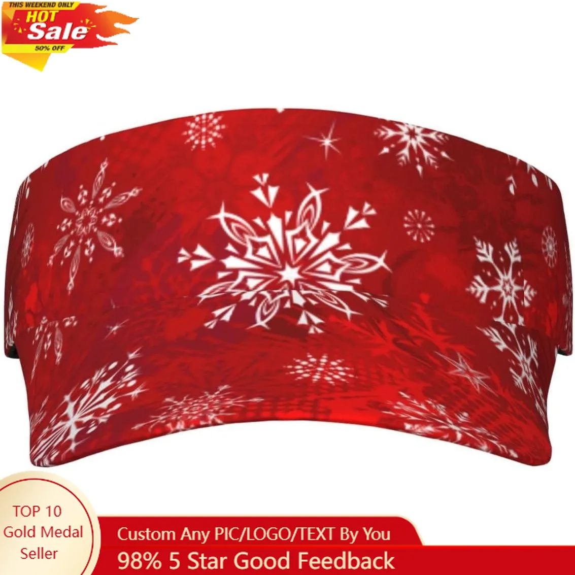 

Cute Christmas Holiday Hats Men Women Xmas Snowflakes Sun Sport Visor Hat Red Plaid Adjustable Cap One Size