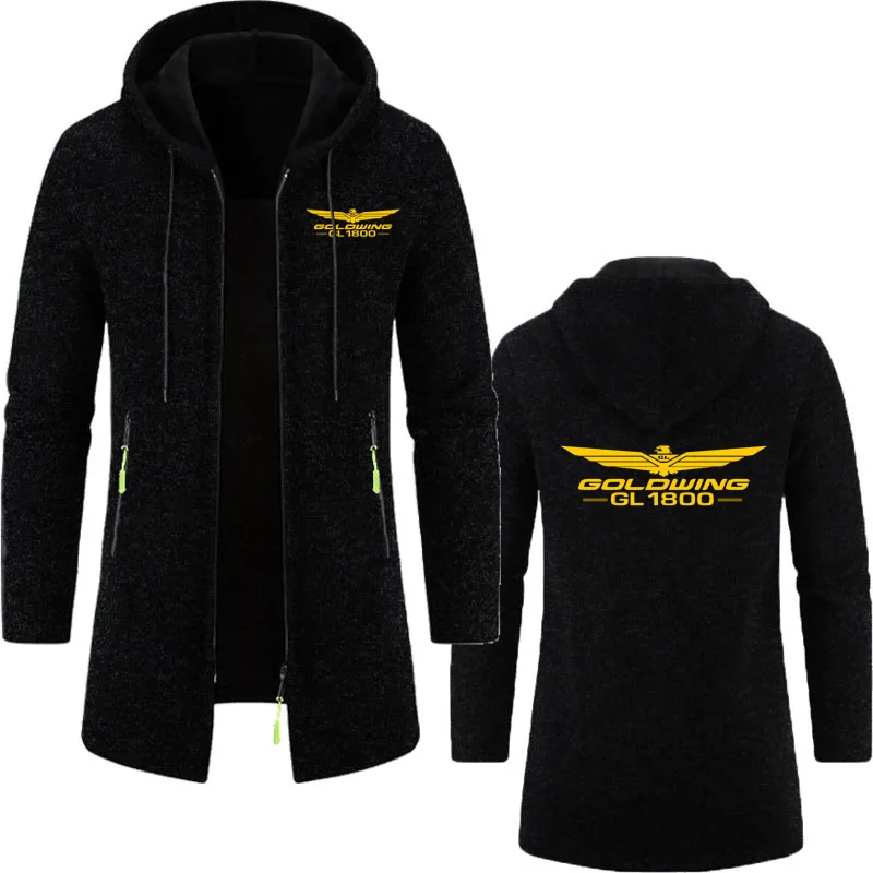 

Осенняя уличная одежда 202, длинная мужская толстовка с капюшоном Golden Wing GL1800, популярный свободный мужской кардиган с принтом, топы