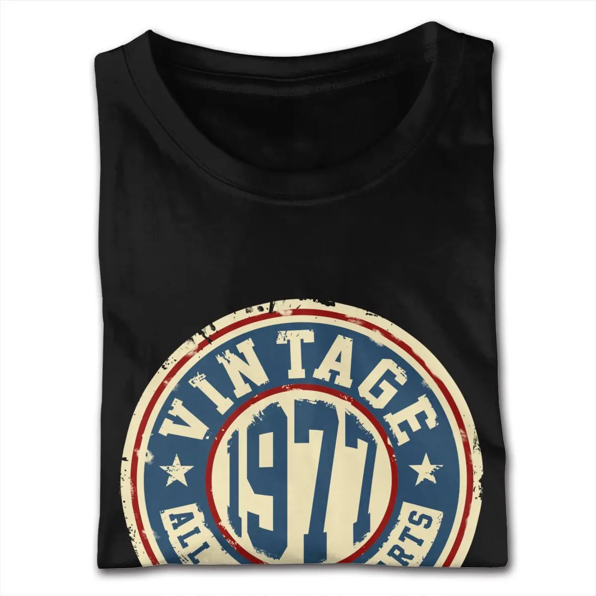 قصيرة الأكمام س الرقبة القطن العضوي هدية عيد ميلاد خمر 1977 جميع الأجزاء الأصلية تي شيرت ممارسة الرجل تيز #2