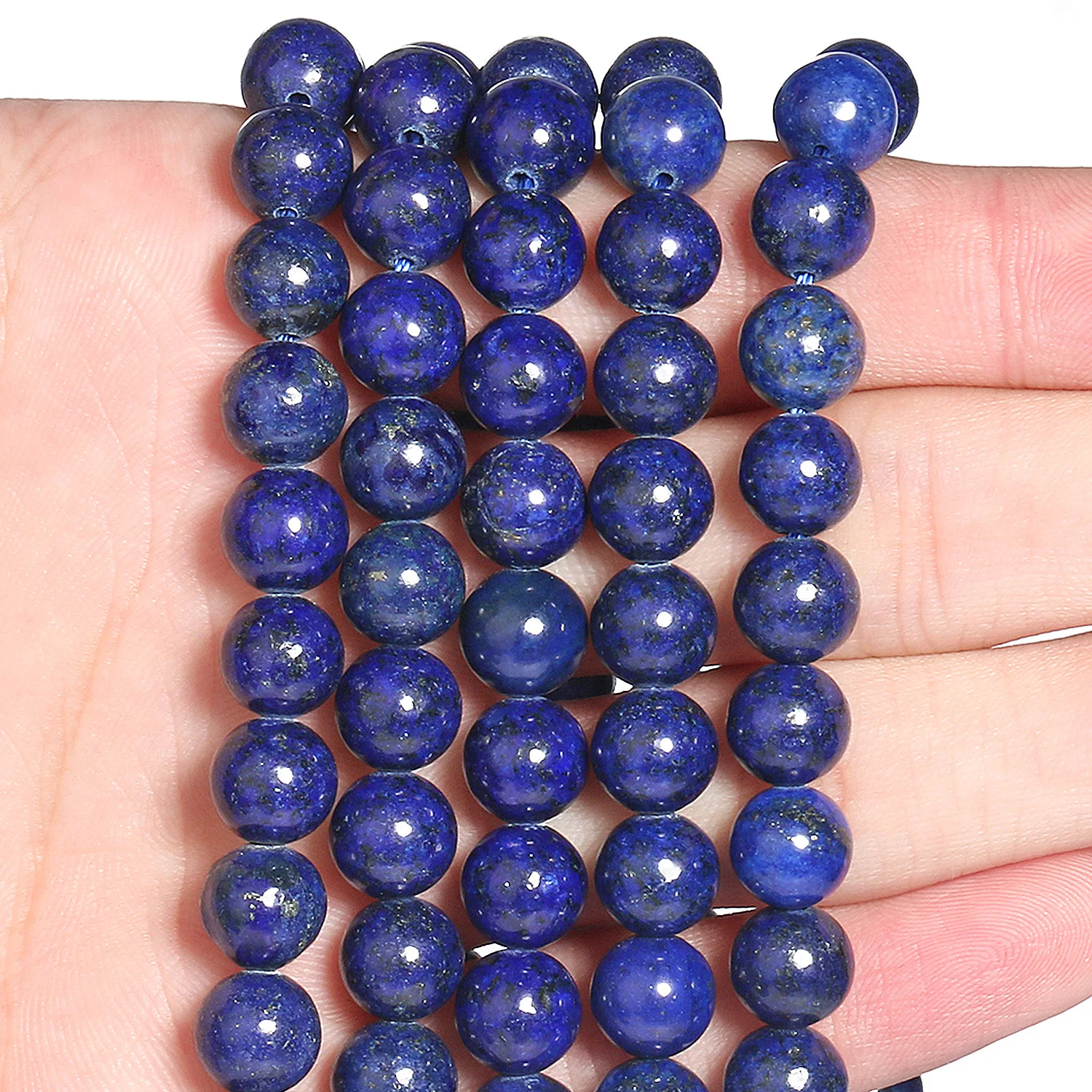 Großhandel Lapislazuli-Steinperlen 4mm 6mm 8mm 10mm 12mm Runde Lose Perlen für Schmuckherstellung DIY Armband-Zubehör – Detail 2