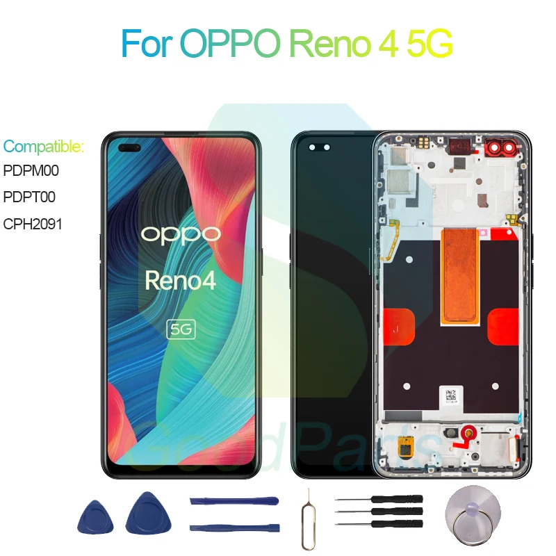 

For OPPO Reno 4 5G Screen Display Replacement 2400*1080 PDPM00, PDPT00, CPH2091 Reno 4 5G LCD Touch Digitizer Assembly