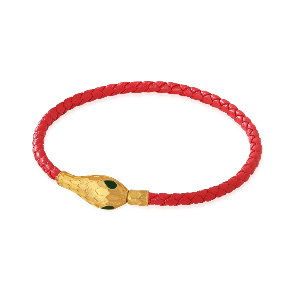 New Luxury Snake Head Charm Bracelets For Women High Quality Leather Bracelet Fashion Couple Accessories 2025 New Year Gifts