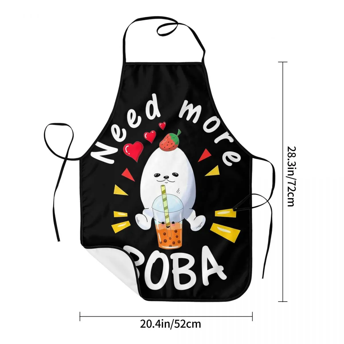 Eggdog Boba Apron Chef Cooking Cuisine Tablier Sleeveless Bib Kitchen Cleaning Pinafore for Women Men Gardening