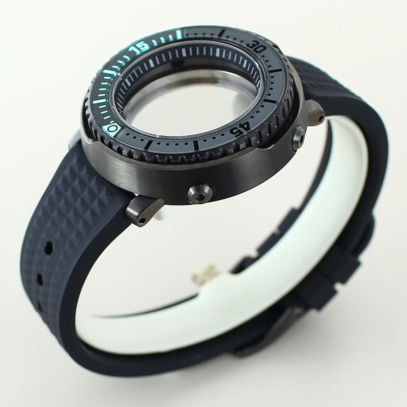 أسود 43.3 مللي متر nh36 ساعة حزام C3 الحافة الياقوت ل NH35 NH36 NH34 4R36 حركة 28.5 مللي متر الطلب ل وزارة الدفاع التونة المعلبة الطفل