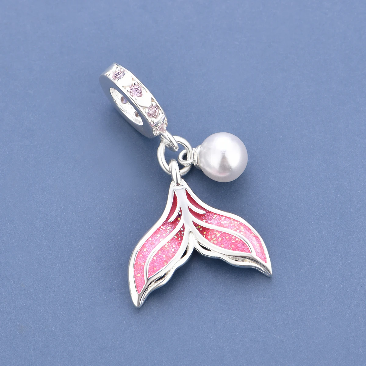 Pan Charms Mermaid Tail Pendant Bead Pastel Blue Ocean Jewelry for Bracelet Necklace DIY Gift Nature Lovers Women Gift for lover