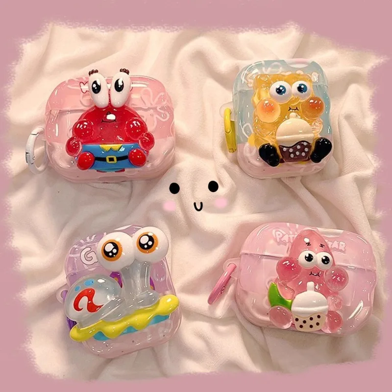 Funda Protectora 3D de Anime con Diseño de SpongeBob y Patrick para los Nuevos Huawei FreeBuds SE2, También Compatible con la Funda de Auriculares Apple, Kawaii 2026