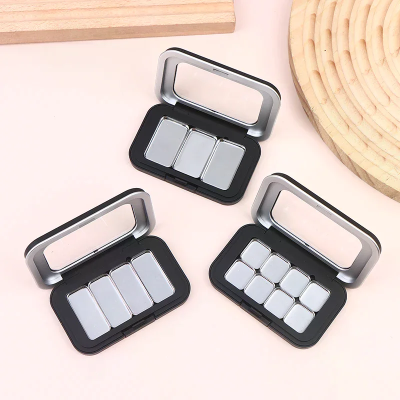 Leere magnetische Kosmetikpalette mit Spiegel, 1/2/3/4/6/8 Gitter, Eisenplatte, Lidschatten, Rouge, Lippenstift, DIY, Glitzer-Make-up-Box