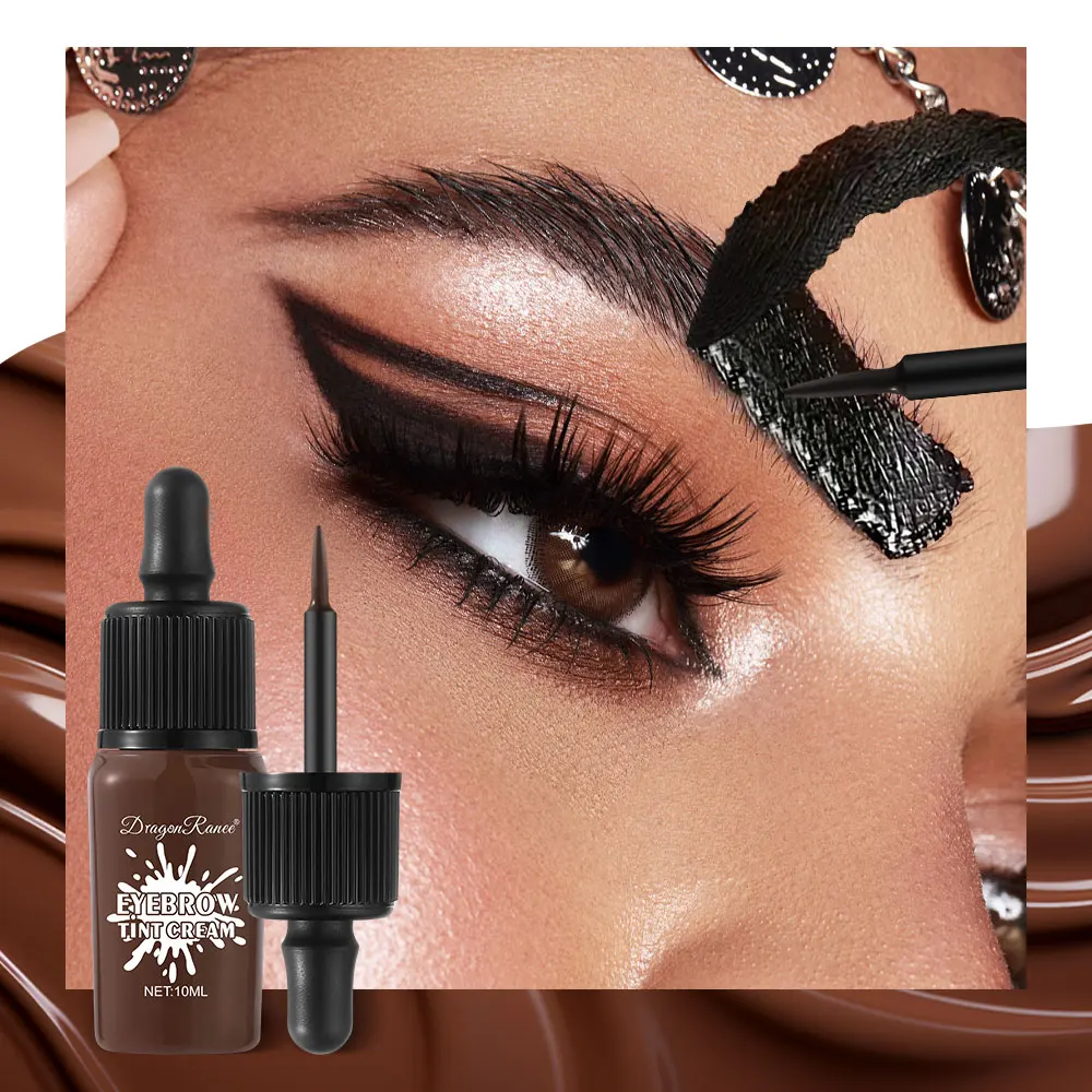 Flüssige Augenbrauen-Färbecreme, wasserfest und schweißfest, festes Augenbrauen-Gel, flüssiges, langanhaltendes, farbiges, nicht verschmierendes Styling, natürliche Augenbrauen-Färbecreme