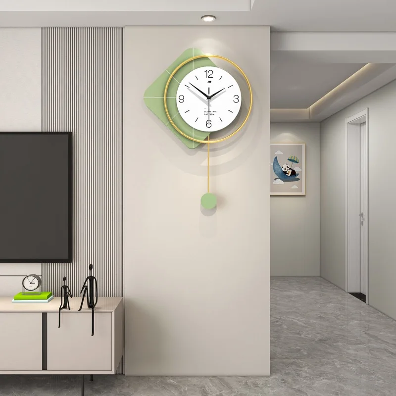 

Modern wall clock living room dining room decoration clock creative clock hanging on the wall no need for punching Wall Clock