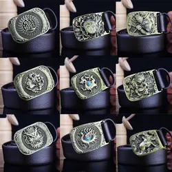 men's belt China Dragon Belt Designer Belts New Luxury Leather Belts for Men Buckle Fancy Vintage Jeans Plate Buckle Belts