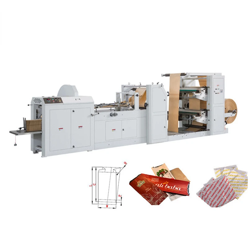 Paper Product LMD-400B+LST-4700R V-bottom Hand Holding Paper Bag Making Machine with Flexo Printing Machine