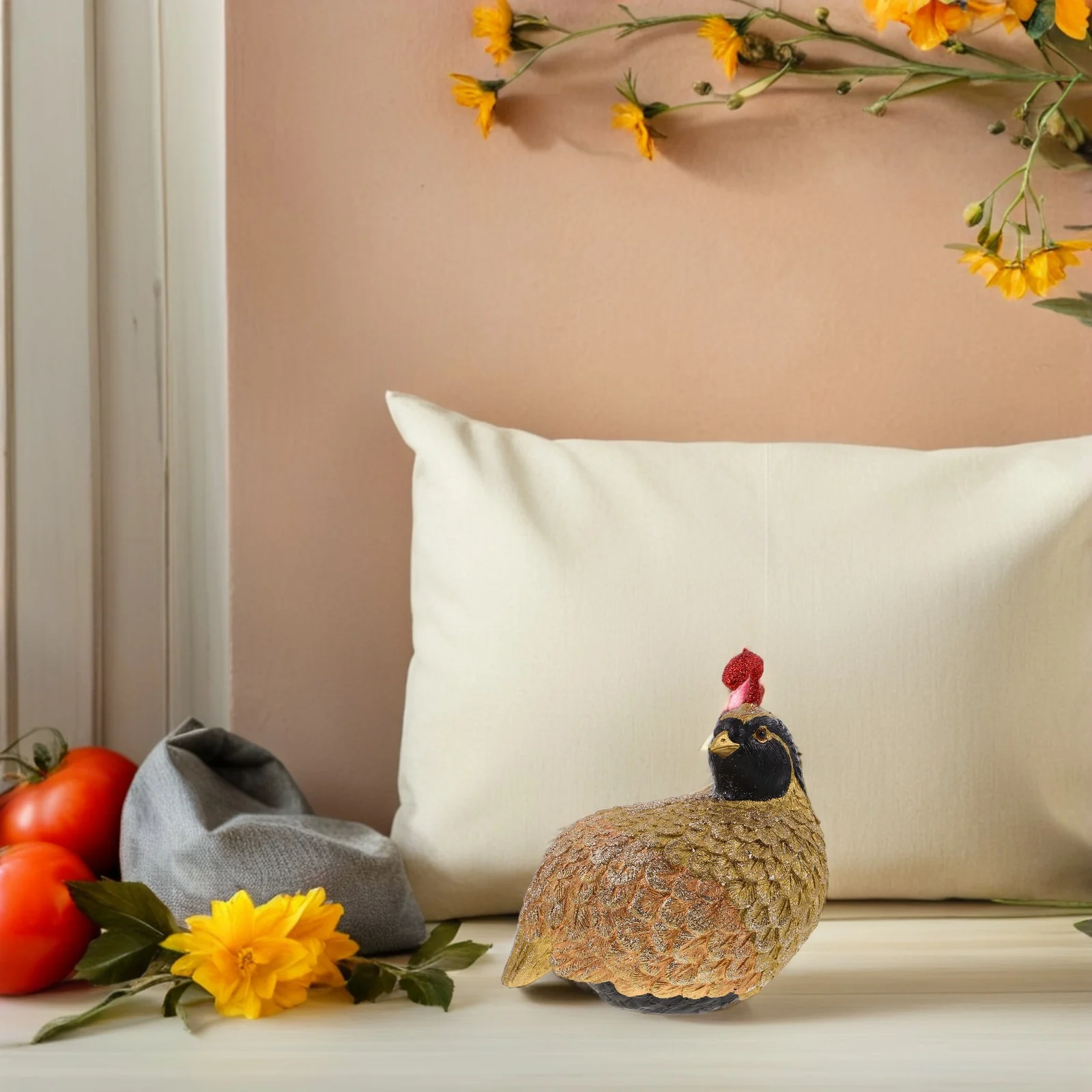 

Thanksgiving Resin Turkey Statue Lifelike Fall Table Centerpiece Farmhouse Decor Indoor Festival Display Easy Maintenance