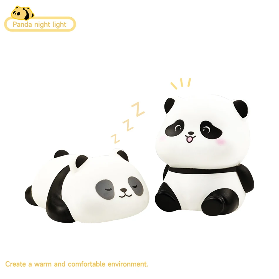 Simpatica lampada da notte per dormire con panda per la decorazione del comodino, lampada da notte per bambini, regalo di compleanno per bambini, illuminazione ambientale