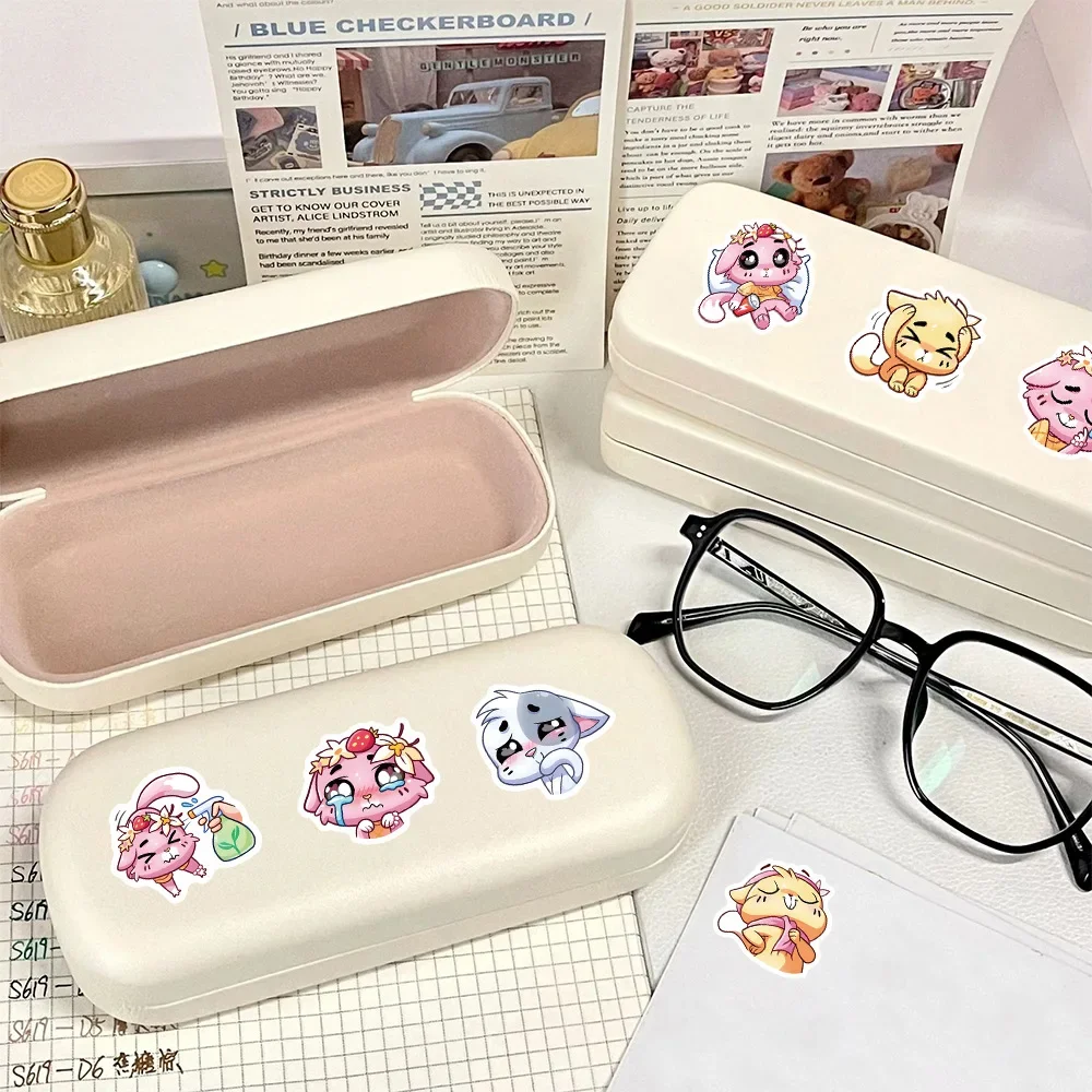 70 pièces Kawaii chat autocollants mignon dessin animé animaux décalcomanies bricolage ordinateur portable téléphone guitare voiture vélo Skateboard bagages Graffiti enfants jouets cadeau