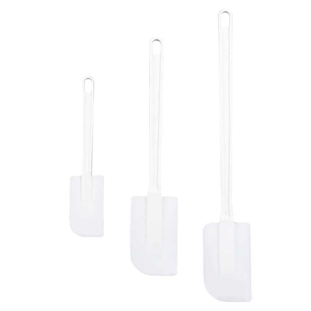 

3pcs Silicone Baking Scrapers Set White Environmentally Friendly Non-Stick Reusable Kitchen Tools For Cake Making Baking