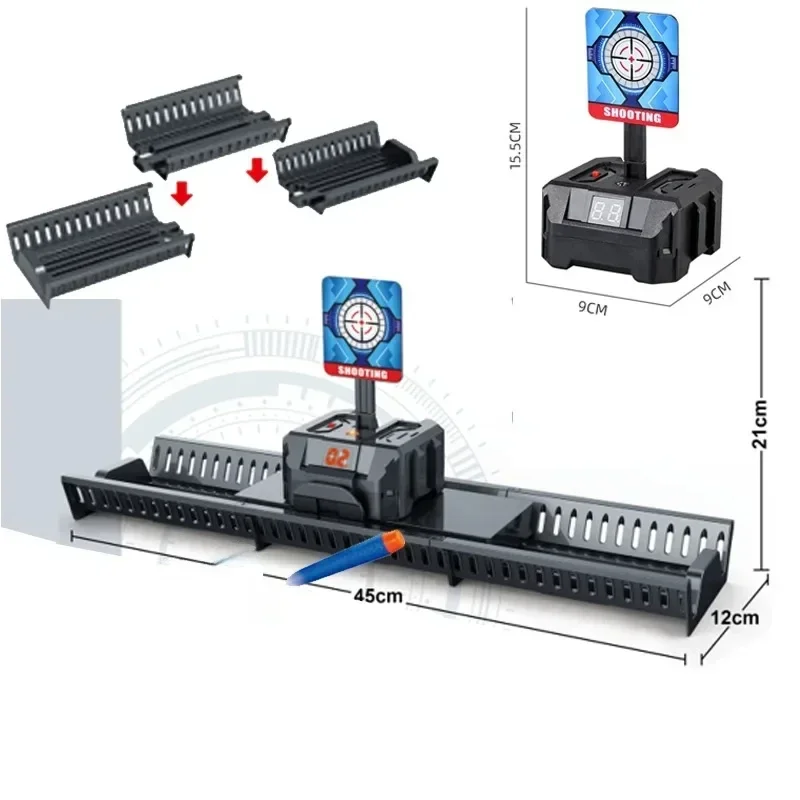너프건용 타겟 자동 리셋 전자 사격 타겟 액세서리 어린이용 사운드 라이트 사격 게임 장난감 고정밀 점수
