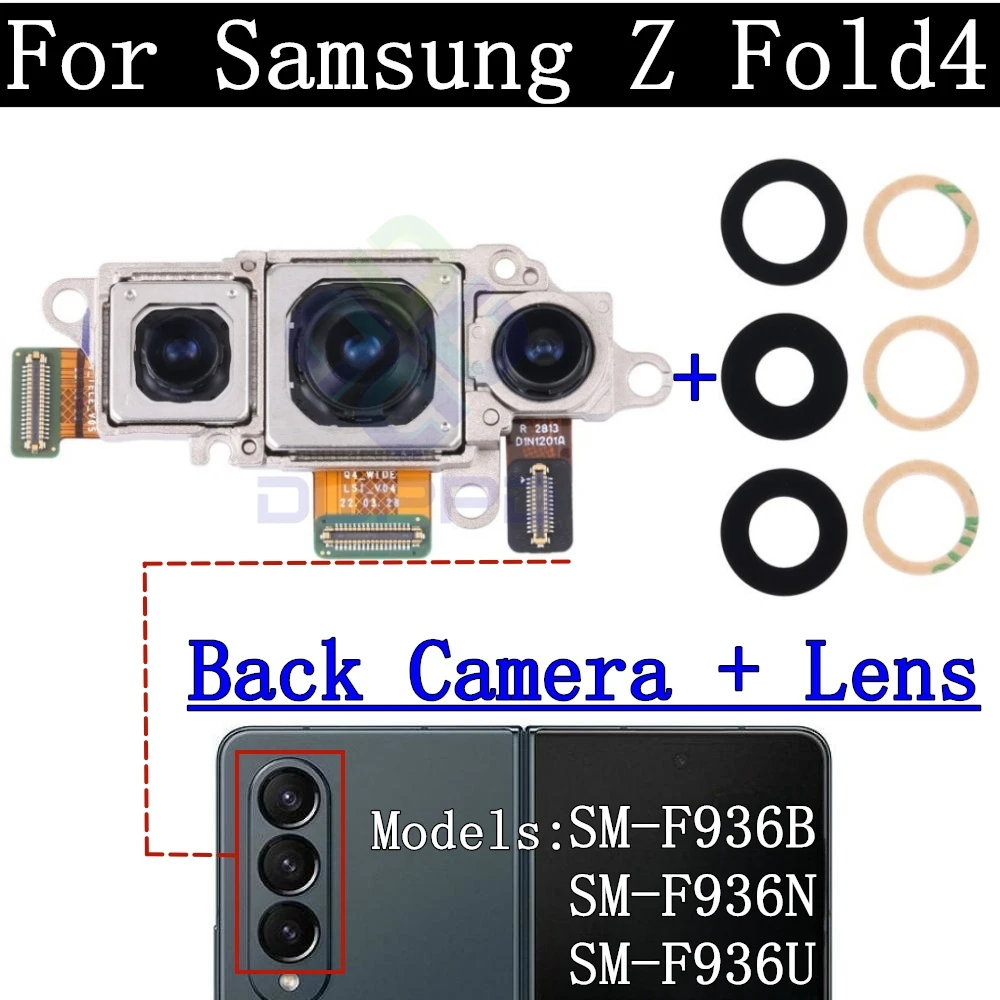 Rear Camera Module Flex Cable For Samsung Galaxy Z Fold4 F936 Fold 4 Front Selfie Facing Main Back Camera Lens Parts