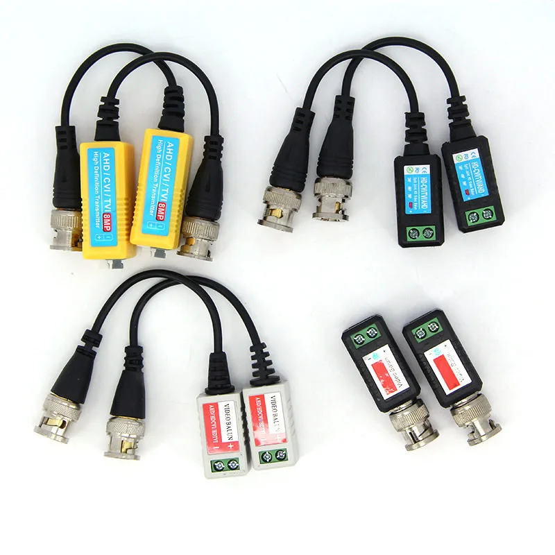 1pair 1080P 8MP Passive cctv Video Balun RJ45 CCTV Transceiver Coax BNC Supply Power Connector For Camera